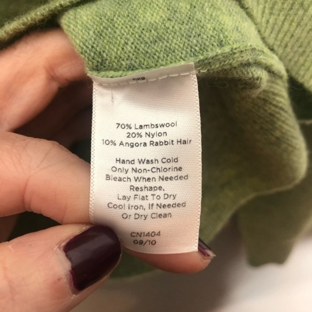 Talbots Green Button Down Lambs Wool Cardigan - image 3